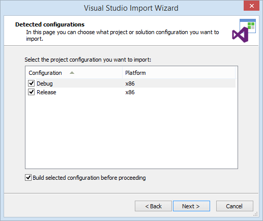 Visual Studio Project Import